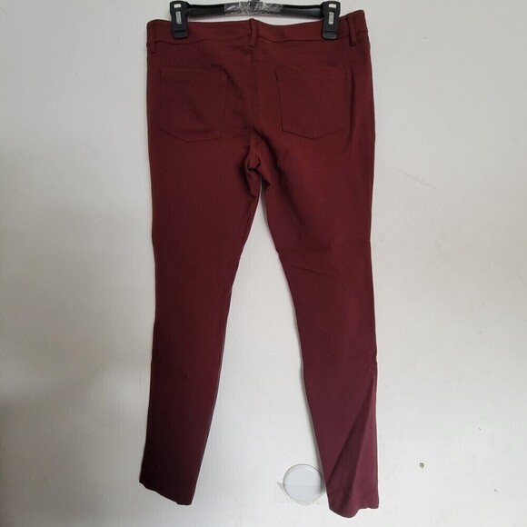 Mossimo Cabernet Red Wine Maroon Faux Leather Stretch Extensible Legging Pants 8 - Picture 3 of 13